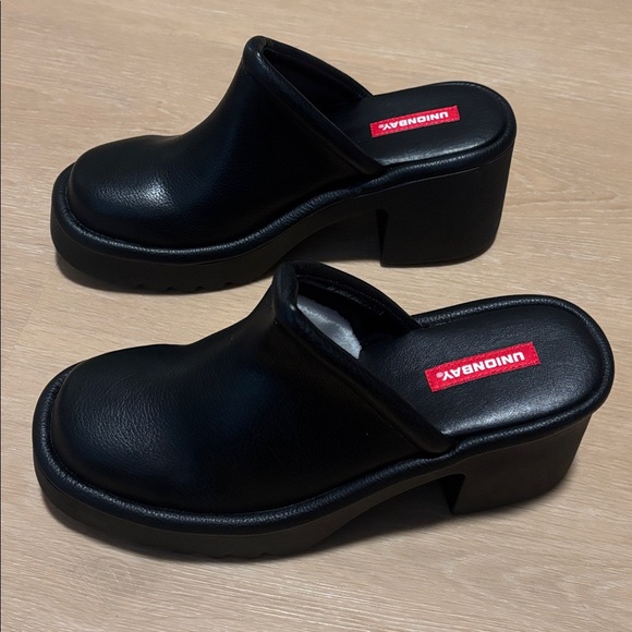 NIB Union Bay Black Amber Clog Lug Heel size 9 - Picture 2 of 6